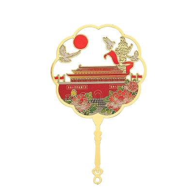 Закладка-веер для книг с подвеской "Тяньаньмэнь: врата Небесного Спокойствия" (металл)