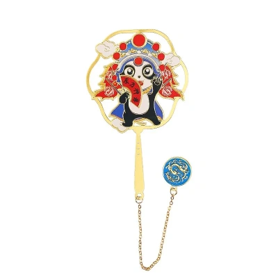 Закладка для книг с подвеской "Панда и китайская опера" (металл)