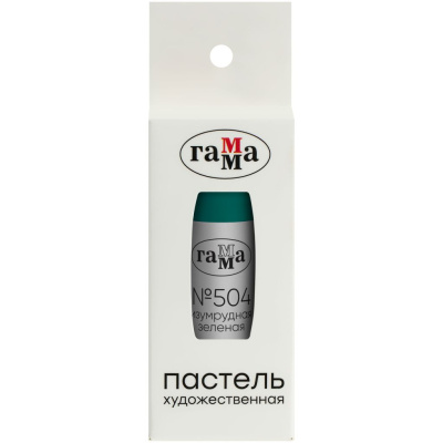 Пастель сухая Гамма № 504, изумрудная зеленая, картон.упак.