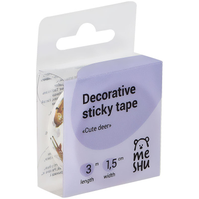 Клейкая лента декоративная MESHU "Cute deer", 1,5 см*3м