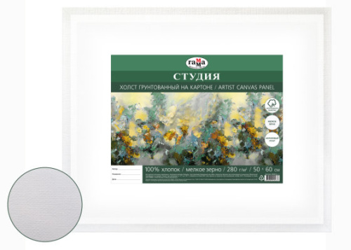 Холст грунтованный на картоне Гамма "Студия" 50х60 см