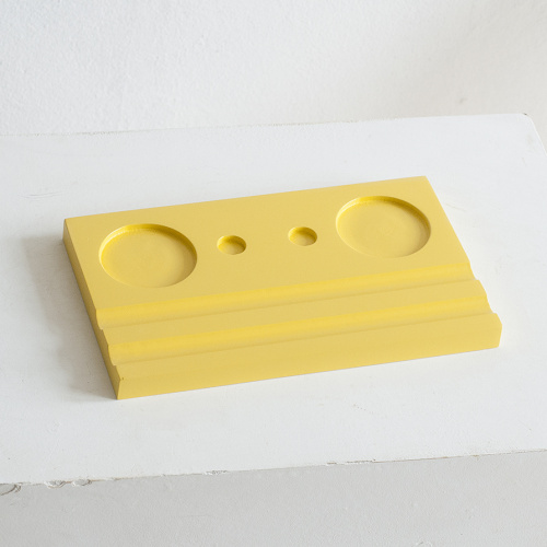 Подставка для чернильницы-непроливайки двойная, цвет желтый