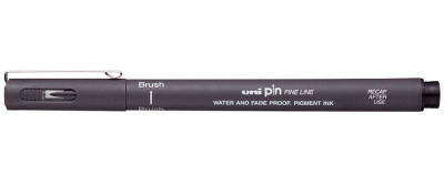 Линер UNI PIN brush 200 (S) кисть, темно-серый