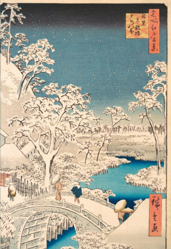 Блокнот "Зимним вечером на мосту Мэгуро"