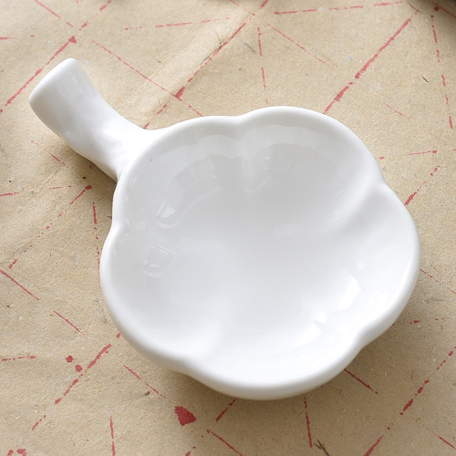 Тушечница с ручкой-подставкой для кисти "Белый цветок"