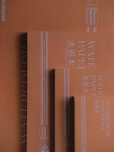 Альбом -склейка для акварели Potentate 16 л 400 г, 100%, среднее зерно, оранжевый