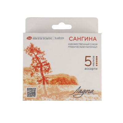 Набор сухих графических материалов "Ладога" сангина ассорти цветов, 5 мелков