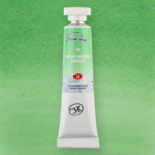 Акварель "Белые Ночи" в тубе 10 мл Титанат кобальта зелёный