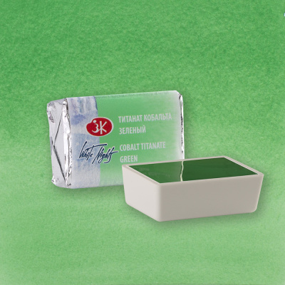 Акварель "Белые Ночи" в кювете Титанат кобальта зелёный