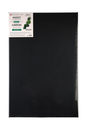 Холст грунтованный на подрамнике "Ладога", 40х60 см 380 г, 100% хлопок, черный акриловый грунт, сред