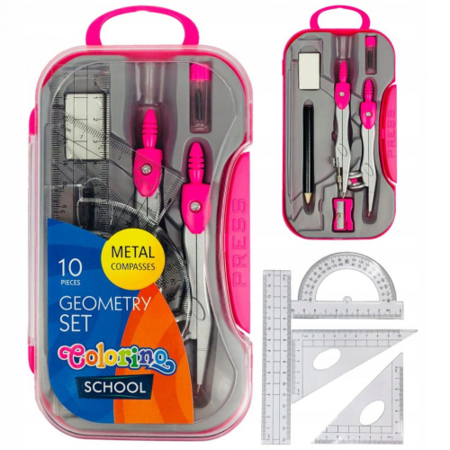 Набор для черчения Cretacolor циркуль, козья ножка, карандаш, ластик, точилка, линейка, транспортир,