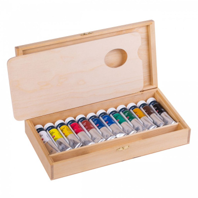 Набор масла "Ладога" 12 цв*18 мл в деревянной коробке