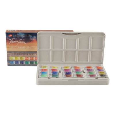 Набор акварели "Белые Ночи" Новейшая история, 24 шт х 2,5 мл, пластик