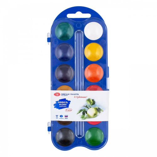 Набор акварели "Я - Художник!" 12 цветов, синяя пластиковая упаковка