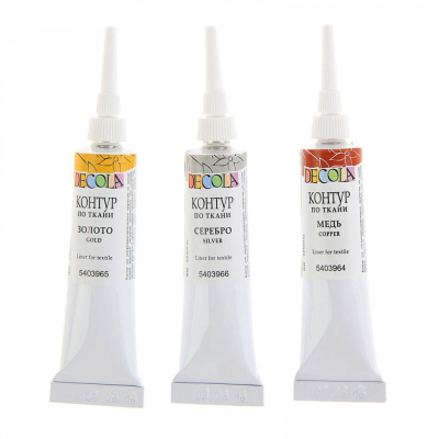 Контур по ткани "Decola" Металлик