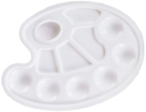 Палитра пластиковая овальная "Цветик" 10 ячеек 15,5*21см