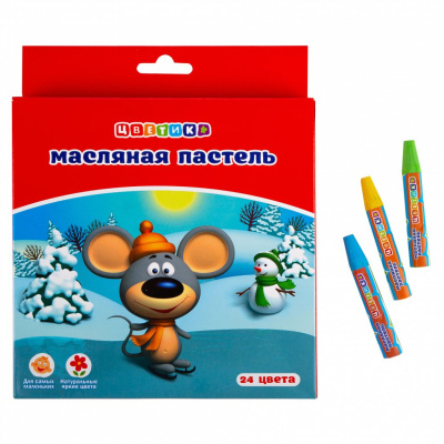 Набор масляной пастели "Цветик" 24 цвета, картонная упаковка