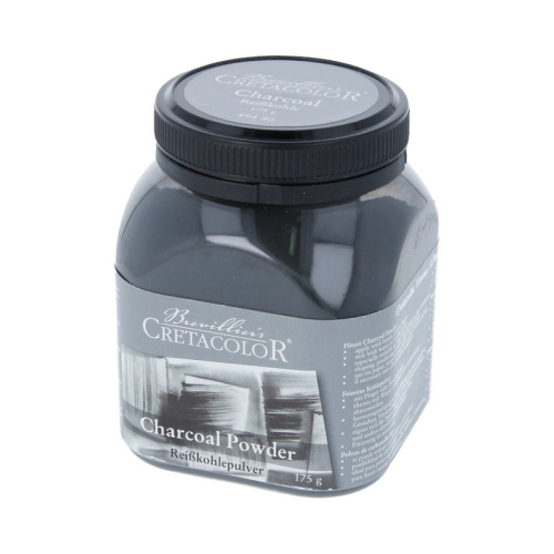 Угольная пудра, полностью водорастворимая Cretacolor 175 г в прозрачной пластмассовой банке