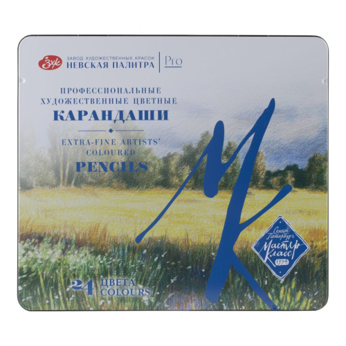 Набор карандашей цветные "Мастер-Класс", 24 цвета, в жестяном пенале
