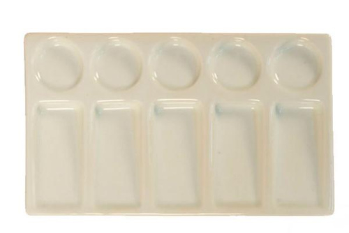 Палитра пластиковая прямоугольная "Сонет" 19х11,5 см 10 ячеек