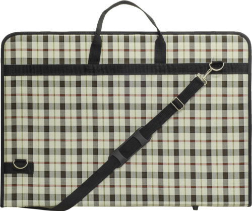 Папка на молнии А2 ткань "Шотландка" наплечный ремень