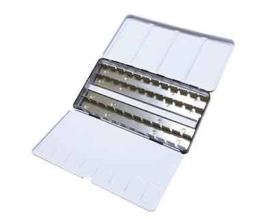 Металлический пенал с кольцом для акварельных красок Mungyo из 48 половинных ячеек или 24 полных ячеек