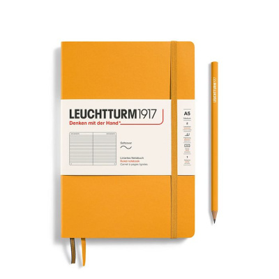 Записная книжка в линейку Leuchtturm Rising Colours А5 123 стр., мягкая обложка теплый желтый