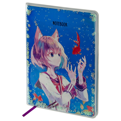 Записная книжка в линейку, ЛАЙТ, кожзам, MESHU "Magic world" А5 80 л, съемная пластиковая обложка, г