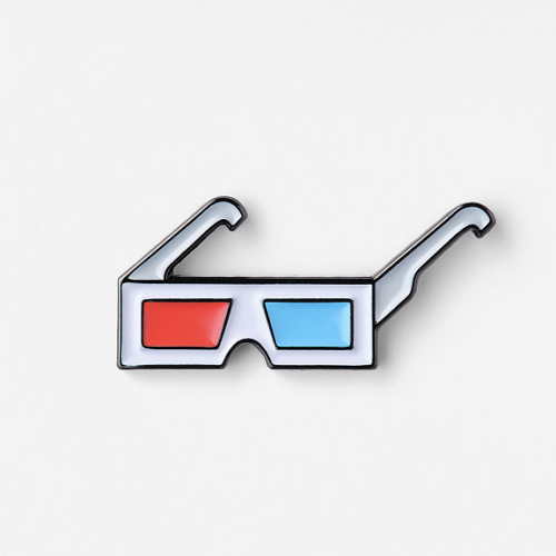 Значок эмалированный "3D очки"