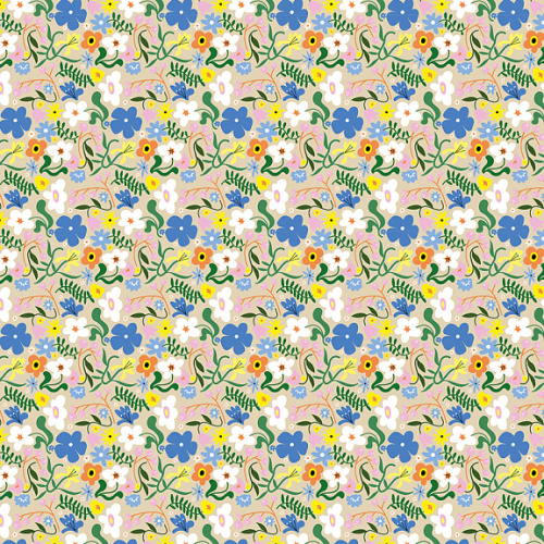 Бумага упаковочная "Цветы день" 70*100 см