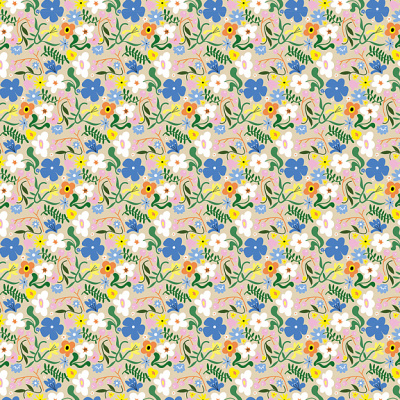 Бумага упаковочная "Цветы день" 70*100 см