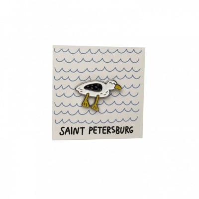 Значок эмалированный "Чайка"