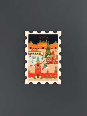 Магнит "Марка. Москва, зима"