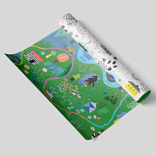 Бумага упаковочная двусторонняя "Путешествие" 50*70 см