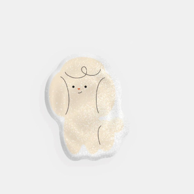 Стикер объемный с глиттером "Пудель"