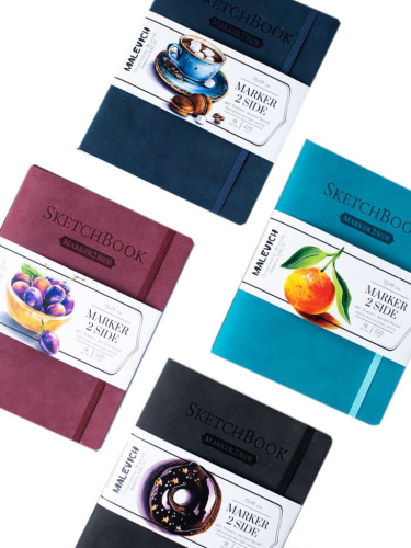 Скетчбук Малевичъ для маркеров Малевичъ "Markers" 15х19 см 18 л 220 г, разные цвета