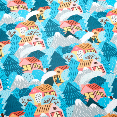 Бумага упаковочная "Домики" 70х100 см
