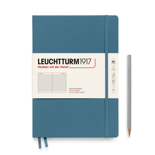 Блокнот в линейку Leuchtturm1917 Composition B5 109 л, твердая обложка Синий камень