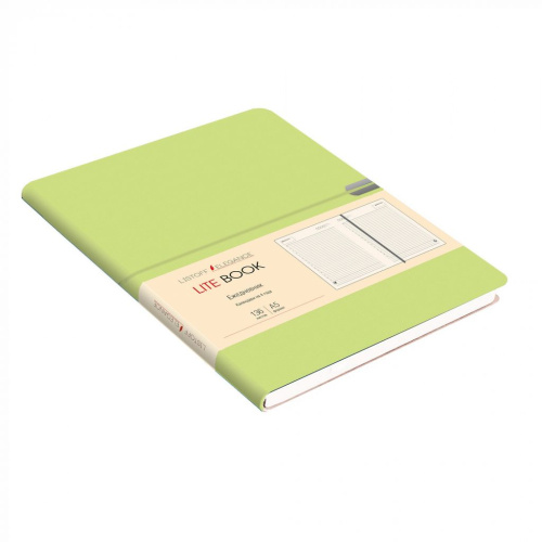 Ежедневник недатированный "Lite book" А5 136 л 70 г, искус. кожа, Оливковый