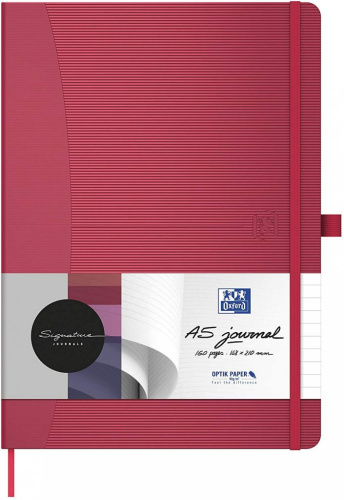 Блокнот в линейку OXFORD Signature A5 80 л твердая обложка красный
