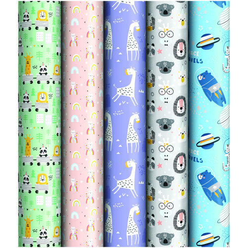 Упаковочная бумага ArtSpace 70*100 см, глянцевая "Забавные персонажи