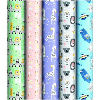 Упаковочная бумага ArtSpace 70*100 см, глянцевая "Забавные персонажи