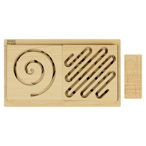 Настольная игра ТРИ СОВЫ "Межполушарные доски", планшет, 8 трафаретов, 4 стилуса, дерево