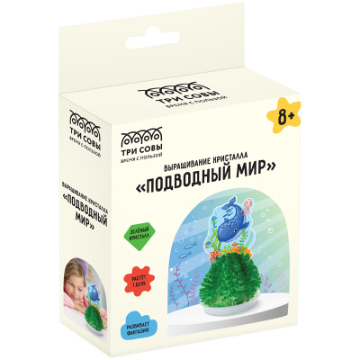 Набор для выращивания кристаллов ТРИ СОВЫ "Подводный мир", зеленый