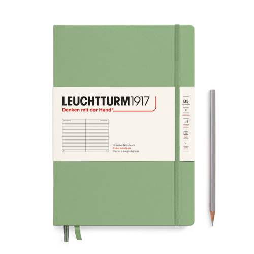 Блокнот в линейку Leuchtturm1917 Composition B5 109 л, твердая обложка Зеленый Шалфей