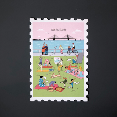 Открытка "Марка. Saint Petersburg, Севкабель"