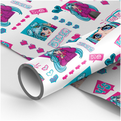 Упаковочная бумага глянцевая MESHU "Super cool", 70*100 см, 80 г
