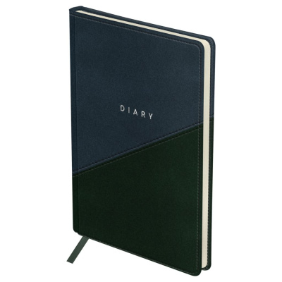 Ежедневник недатированный, кожзам OfficeSpace "Duo" A5 136 л, , сине-серый