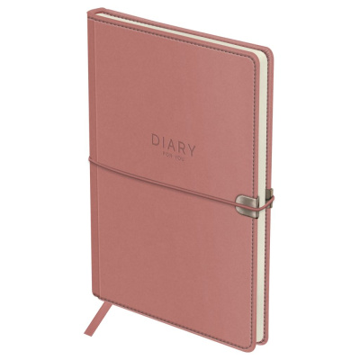 Ежедневник недатированный, кожзам OfficeSpace "Elastic band" A5 136 л, розовый