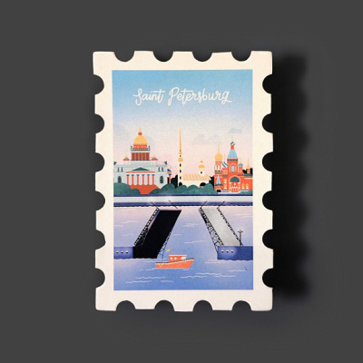 Магнит "Марка. Санкт-Петербург"